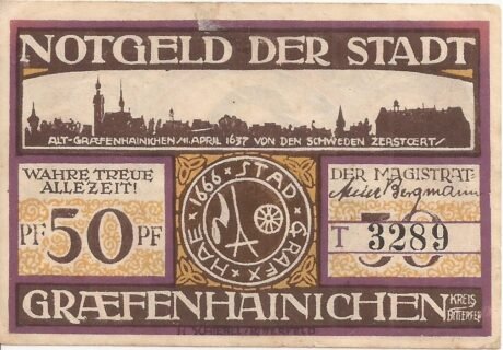 Аверс банкноты 50 fenigów (Niemcy)