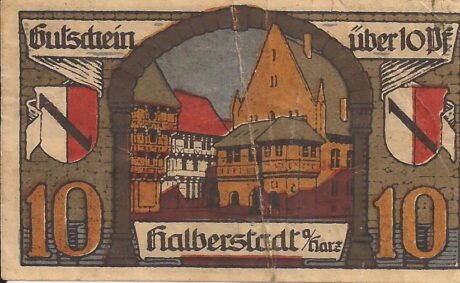 Реверс банкноты 10 пфеннигов (Германия) 1920 года