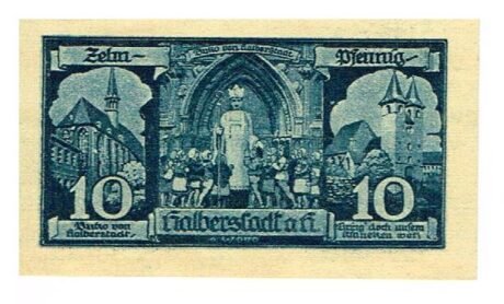 Реверс банкноты 10 fenigów (Niemcy) 1921