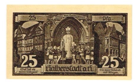 Реверс банкноты 25 fenigów (Niemcy) 1921