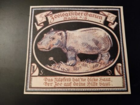 Реверс банкноты 50 fenigów Zoologischer Garten (Niemcy) 1922