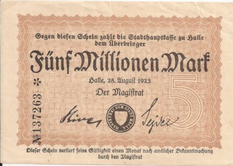Аверс банкноты 5000000 marek (Niemcy) 1923