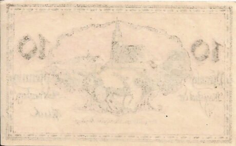 Реверс банкноты 10 fenigów (Niemcy) 1920