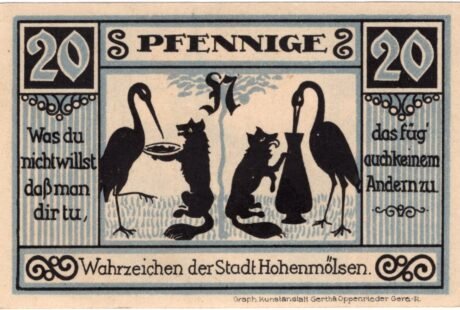 Реверс банкноты 20 fenigów (Niemcy) 1921