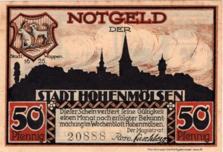 Аверс банкноты 50 fenigów (Niemcy)