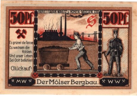 Реверс банкноты 50 fenigów (Niemcy)