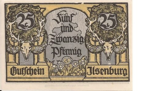 Реверс банкноты 25 fenigów (Niemcy) 1921