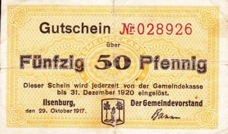 Аверс банкноты 50 пфеннигов (Германия) 1917 года