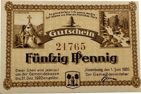 Аверс банкноты 50 пфеннигов (Германия) 1920 года