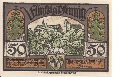 Аверс банкноты 50 fenigów (Niemcy) 1921