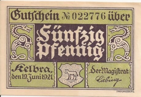 Аверс банкноты 50 fenigów (Niemcy) 1921