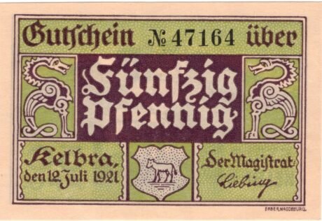 Аверс банкноты 50 fenigów (Niemcy) 1921