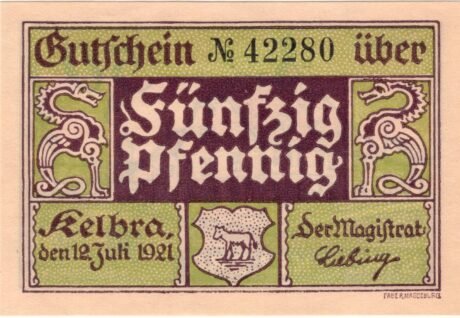 Аверс банкноты 50 fenigów (Niemcy) 1921