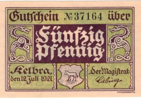 Аверс банкноты 50 fenigów (Niemcy) 1921