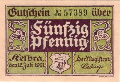 Аверс банкноты 50 fenigów (Niemcy) 1921