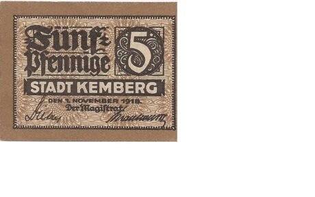 Аверс банкноты 5 fenigów (Niemcy) 1918