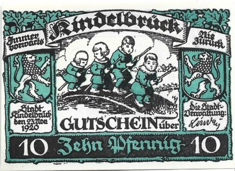 Аверс банкноты 10 fenigów (Niemcy) 1920