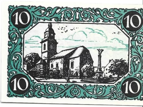 Реверс банкноты 10 fenigów (Niemcy) 1920