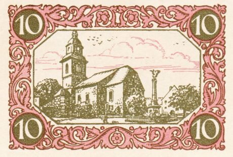 Реверс банкноты 10 fenigów (Niemcy) 1920