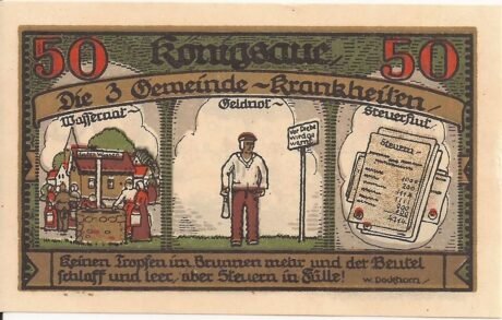 Реверс банкноты 50 fenigów (Niemcy) 1921