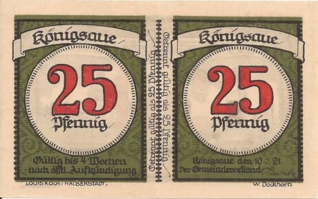 Аверс банкноты 50 fenigów (Niemcy) 1921