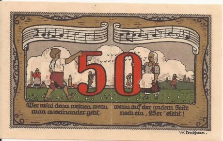 Реверс банкноты 50 fenigów (Niemcy) 1921
