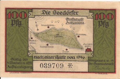 Аверс банкноты 100 fenigów (Niemcy) 1921