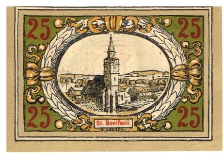 Реверс банкноты 25 fenigów (Niemcy) 1921