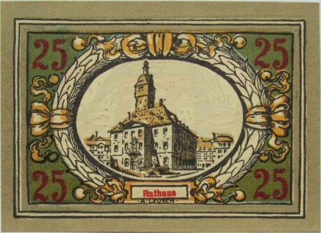 Реверс банкноты 25 fenigów (Niemcy) 1921