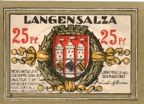 Аверс банкноты 25 fenigów (Niemcy) 1921