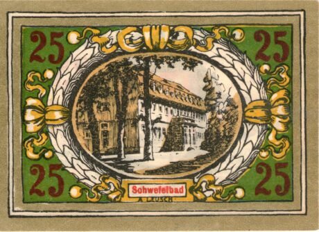Реверс банкноты 25 fenigów (Niemcy) 1921