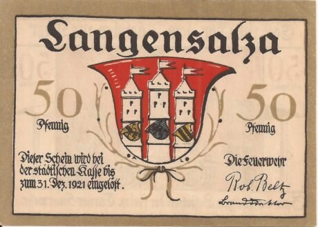 Аверс банкноты 50 fenigów (Niemcy) 1921