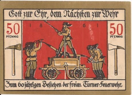 Реверс банкноты 50 fenigów (Niemcy) 1921