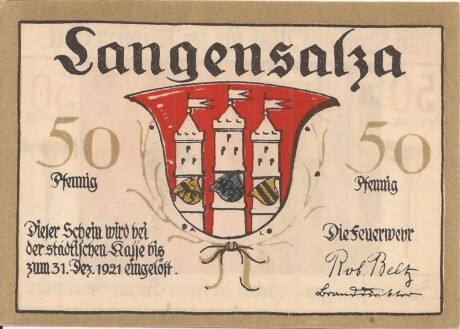 Аверс банкноты 50 fenigów (Niemcy) 1921