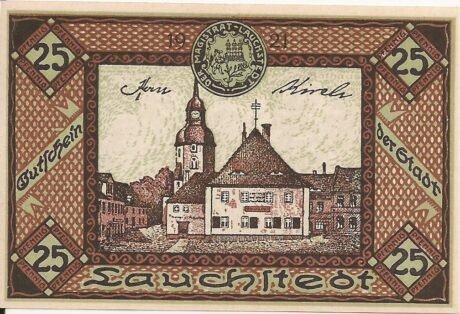 Аверс банкноты 25 fenigów (Niemcy) 1921