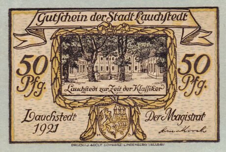 Аверс банкноты 50 fenigów (Niemcy) 1921