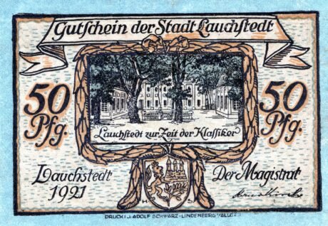 Аверс банкноты 50 fenigów (Niemcy) 1921