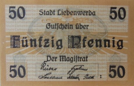 Аверс банкноты 50 пфеннигов (Германия) 1920 года