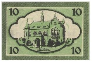 Реверс банкноты 10 fenigów (Niemcy) 1920