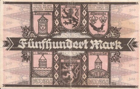 Реверс банкноты 500 marek (Niemcy) 1923