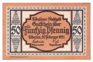Аверс банкноты 50 fenigów (Niemcy) 1921