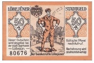 Реверс банкноты 50 fenigów (Niemcy) 1921