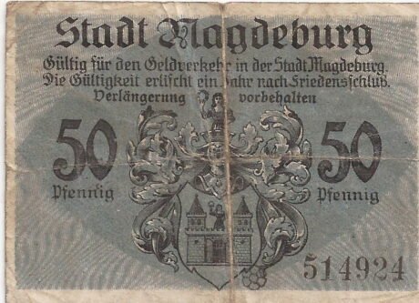 Реверс банкноты 50 fenigów (Niemcy) 1918