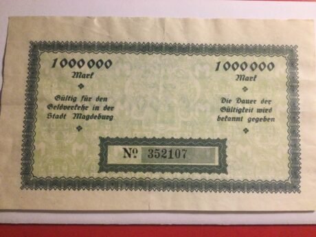 Реверс банкноты 1000000 Mark (Германия) 1923 года