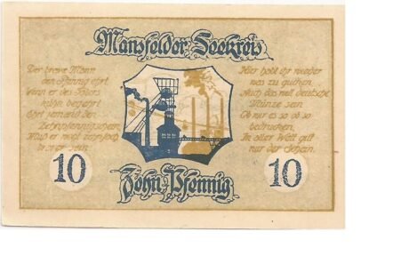 Реверс банкноты 10 Pfennig Sparkasse (Niemcy) 1920