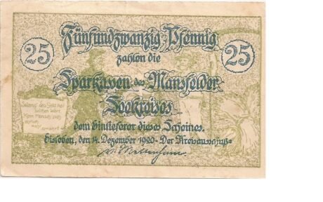 Аверс банкноты 25 Pfennig Sparkasse (Niemcy) 1920