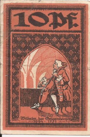 Реверс банкноты 10 fenigów (Niemcy) 1921