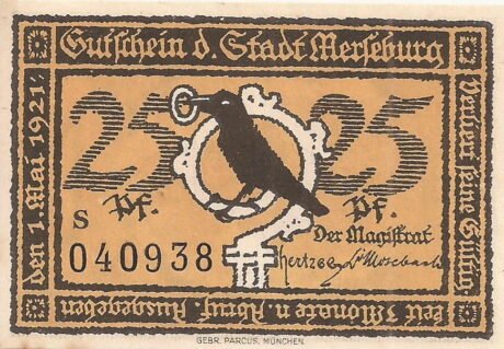 Аверс банкноты 25 fenigów (Niemcy) 1921