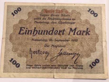 Аверс банкноты 100 marek (Niemcy) 1922