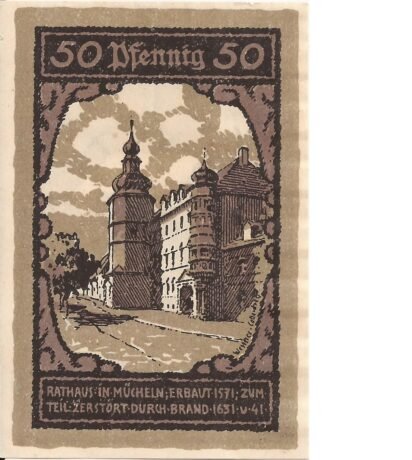 Реверс банкноты 50 fenigów (Niemcy) 1921